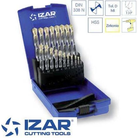 coffret 19 forets HSS-Zirkonio de 1 à 10 mm par 0.5 mm Izar (1/3)