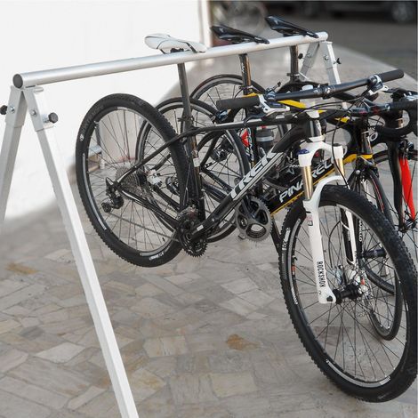 ANDRYS - Espositore Porta Biciclette Smontabile, Capacità fino a 5 Biciclette, Acciai, Lunghezza Fissa, 80 x 100 cm x 200 cm