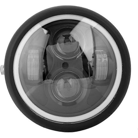 Universal-Motorradscheinwerfer im Retro-Stil mit hellem LED-Licht, runde Frontleuchte