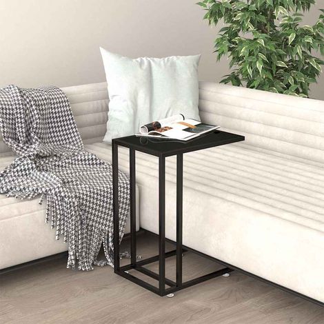Table d'appoint pour ordinateur-Table basse-Table Salon Noir 50x35x65 cm Verre trempé 160370 (1/5)