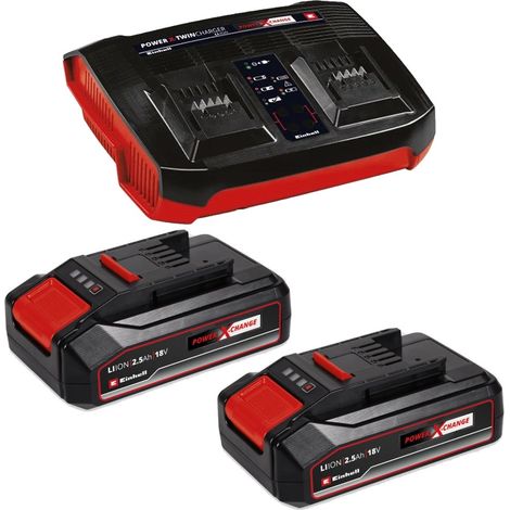 Einhell 18v Power X-Change Starter Kit 2x 2.5Ah Battery + Dual Port Twin Charger (1/5)