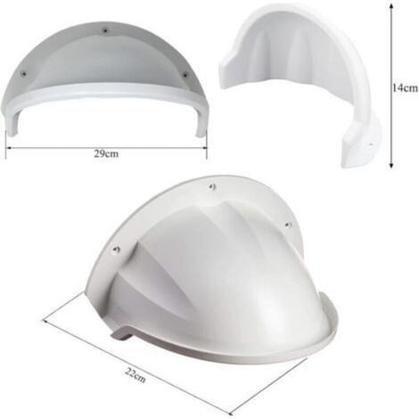 Housse de caméra de surveillance, housse de protection ABS pour caméras, protection solaire, protection contre la pluie, adaptée aux caméras Bullet et dôme (blanc) (1/3)