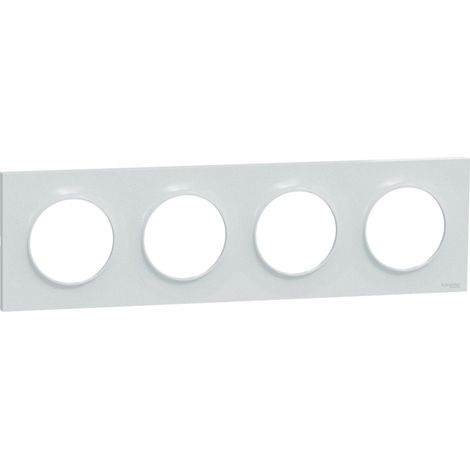 Odace Styl, plaque Blanc Recyclé 4 postes horizontaux ou verticaux entraxe 71mm (S510708) (1/3)