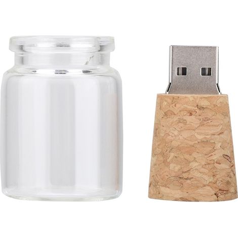 Clé USB 2.0 en bois avec motif de bouteilles flottantes (8 Go) (1/5)