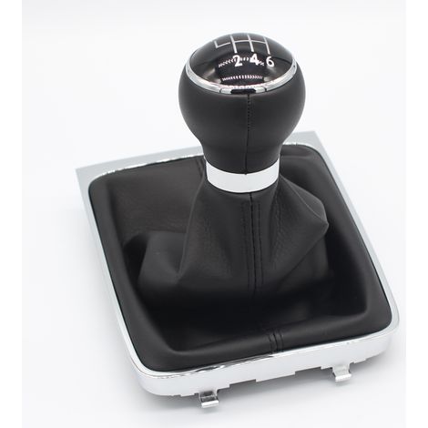 BIEMMEDUE- Dieses Set beinhaltet eine Staubschutzhülle für den Schaltknauf der Fahrerseite eines Volkswagen Passat B6. Es besteht aus einer schmalen Hülle, einem Lederfutter und einer schwarzen Kappe. (1/4)