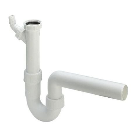 Sifón para fregadero de 6/4" x 50, plástico/blanco