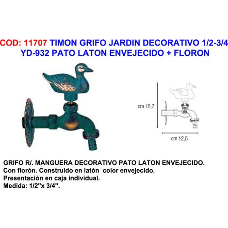 pluvia grifo jardin decorativo yd932 pato 1-2-3-4 laton env+flor