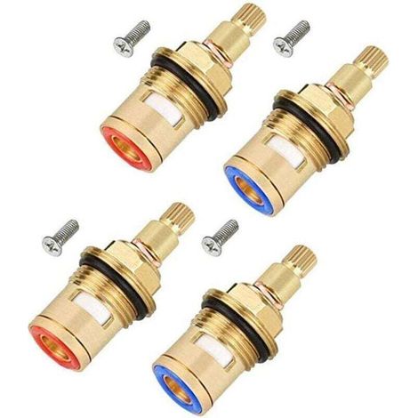 4 pièces Tete A Disques Ceramique, Cartouches Céramique Universelles de Rechange, pour cabine douche Cuisine Salle de douche Vannes de Remplacement de l'eau en Laiton (1/4)