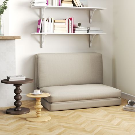 Fauteuil inclinable/matelas d'appoint pliable 2 en 1, divisible, 120 cm de large, beige (1/5)