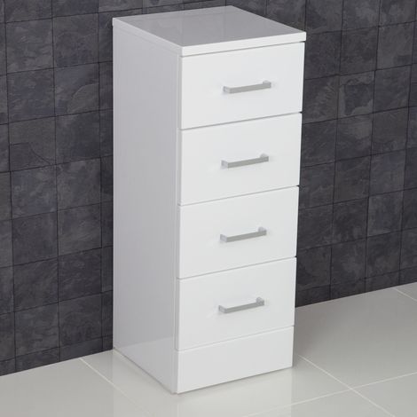 Nuie Mayford Gloss White 300mm x 330mm 4 Drawer Storage Unit - PRC134 (1/5)