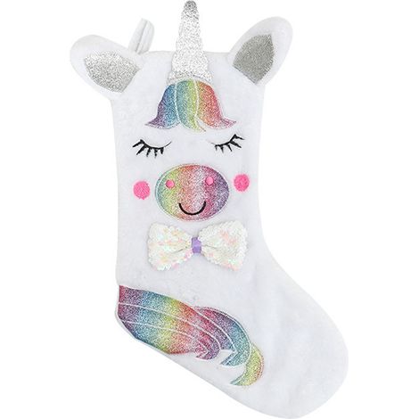 Chaussette De Noël Licorne Avec Luminescence - 44 Cm - Pour Décoration Arbre Et Cheminée - 1 Pièce (1/5)