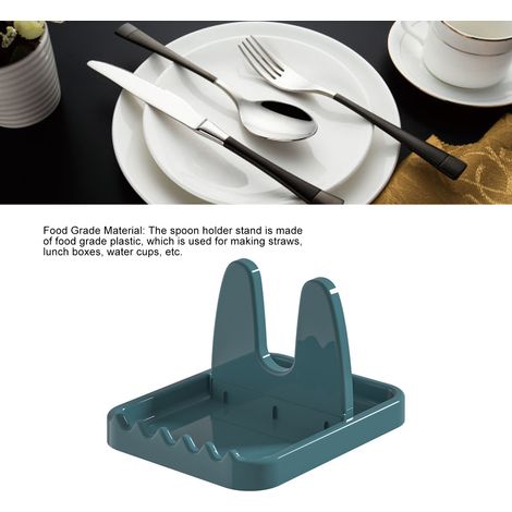 Porte-couverts de cuisine à double oreille, pliable et vertical, multifonctionnel, pour baguettes, cuillères et couvercles de casseroles, bleu. (1/5)