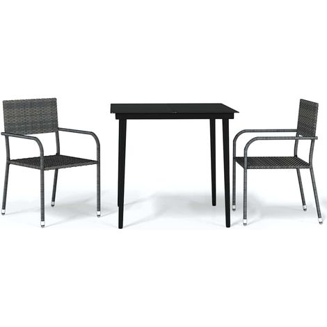 Maison Exclusive - Set Mobili da Pranzo per Giardino 3 pz Grigio (1/5)