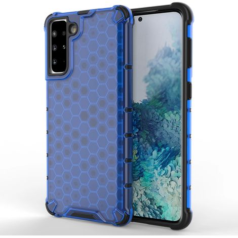 Custodia rinforzata a nido d'ape con cornice in gel per Samsung Galaxy S21+ 5G (S21 Plus 5G) Blu (1/5)