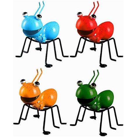 Nouvelles sculptures décoratives en métal représentant des fourmis (1/4 pièces) pour l'extérieur, le jardin ou le salon. Ces adorables insectes en métal sont de véritables bijoux décoratifs à suspendr (1/5)