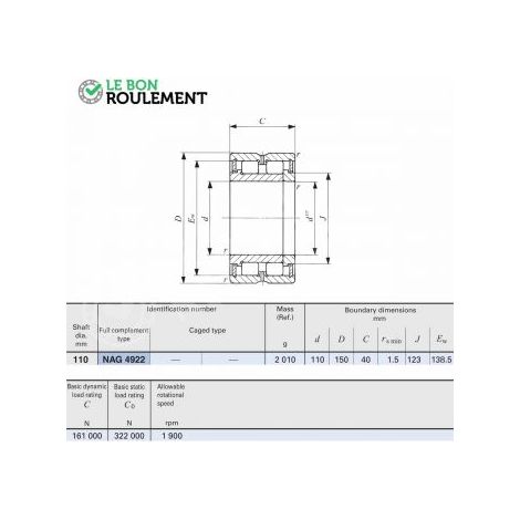 Roulement à rouleaux cylindriques NAG4922-IKO
