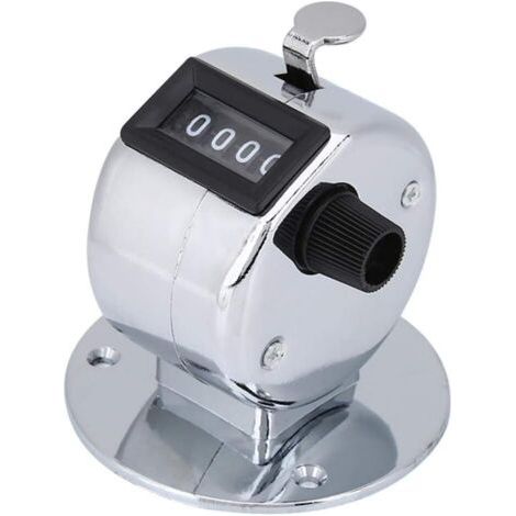 Mini Compteur Manuel de Nombre de Chiffres en métal à 4 Chiffres, Compteur de comptage Manuel avec siège en métal pour Jeux de Sport Golf (1/5)