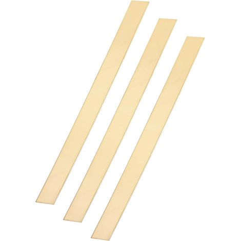 3Pcs H62 Brass Flat Bars, 0.06"x1"x12" Solid Brass Square Metal Bars for Knife Making DIY Crafts Architectural Decoration Industry (1/5)