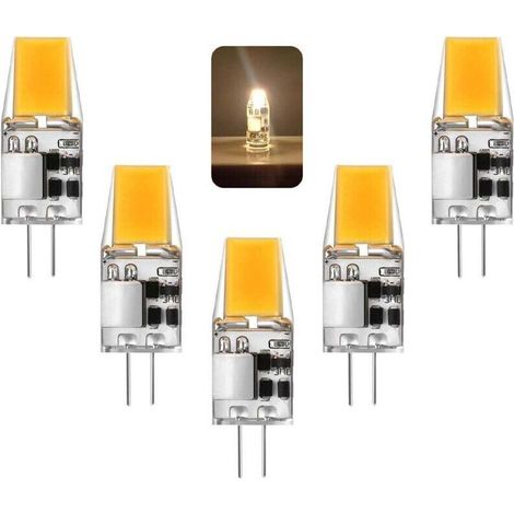 G4 LED Bulb, 4W G4 LED Equivalent to 50W Halogen Lamp, AC/DC 12V G4 Bulbs, Non-Dimmable, Warm White 3000K 500LM Eye Protection, 5 Pack