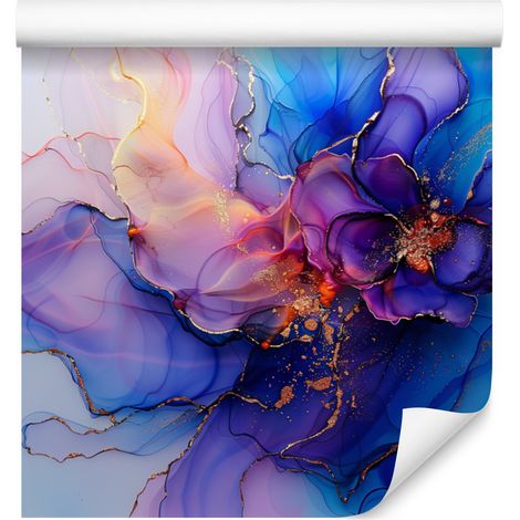 Papel pintado azul tinta, violeta, azul marino e índigo 50x1000 cm (1/5)