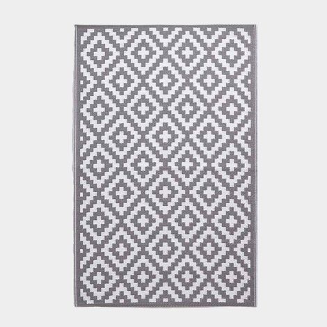 HOMESCAPES Outdoor Rug Waterproof, Grey Zoe Geometric, 240 x 300 cm (1/5)
