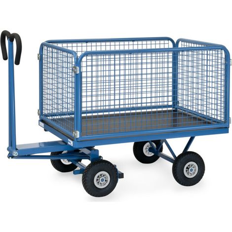 fetra Chariot à plateaux manuels 6433L - charge max. 700kg, pneus gonflables (1/5)