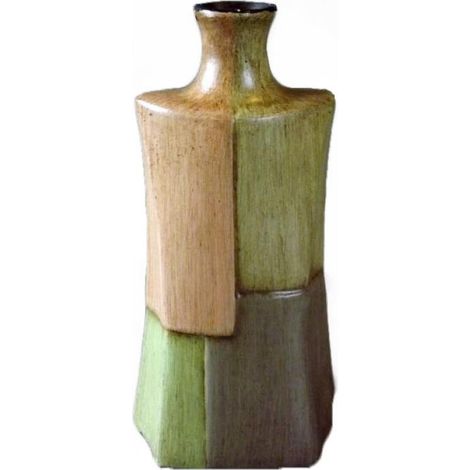 Vaso in ceramica della collezione Tropicana nelle tonalità del verde e dell'arancione, 23x11x8 cm. (1/2)