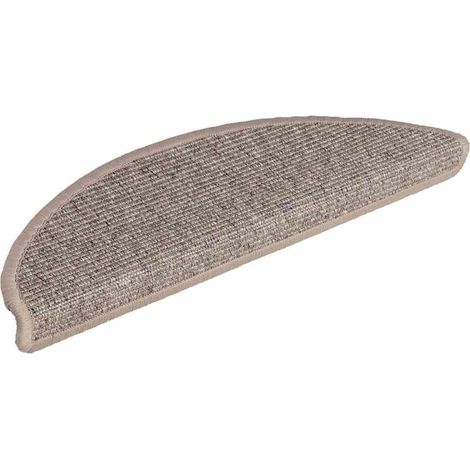 Maison Exclusive - Tapis d'escalier 15 pièces 56 x 17 x 3 cm Beige foncé Demi-rond (1/5)