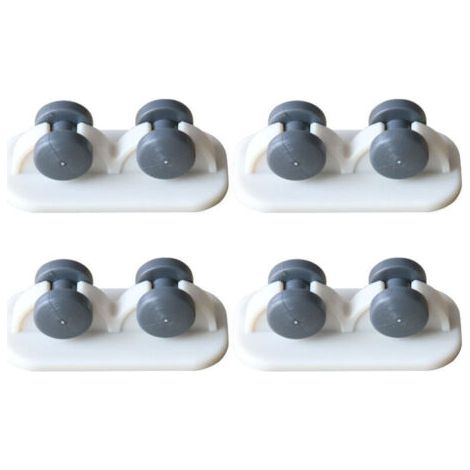 8 Pièces Mini Roulettes Auto-Adhésives Petit Roulettes Collant Plastique pour Meubles Bacs Chariot Table Pouf Stockage Conteneur (Blanc, Roue à Sens )