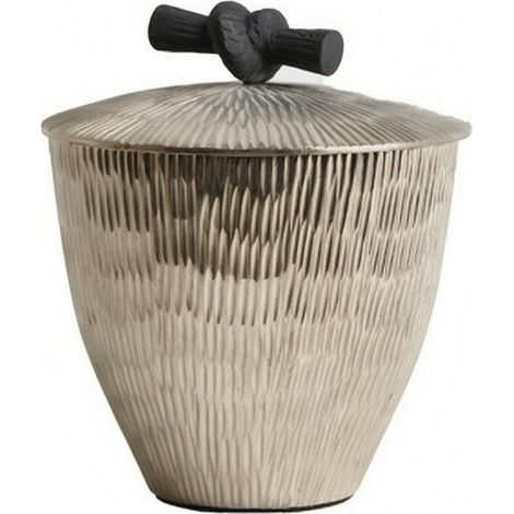 Decorative Textured Jewelry Box, Handmade Aluminum Jewelry Box, Sturdy, Long, 15x15x18cm (1/5)