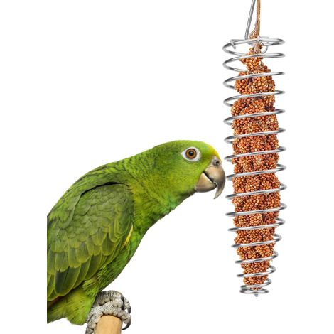 Jouet suspendu Hypeety pour perruches ondulées - Pic à fruits, pour perruches ondulées, calopsittes, conures, cacatoès gris d'Afrique, aras, cage, outil pour panier à nourriture (1/5)