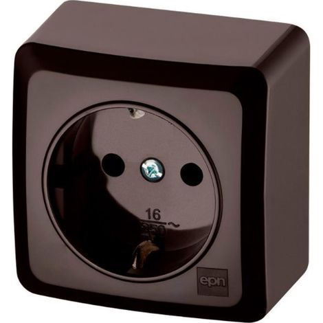 Berg Einzelsteckdose Schuko n/t 2P+Z 16A braun 3737-05