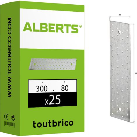 Plaque en U perforée 80x300x2