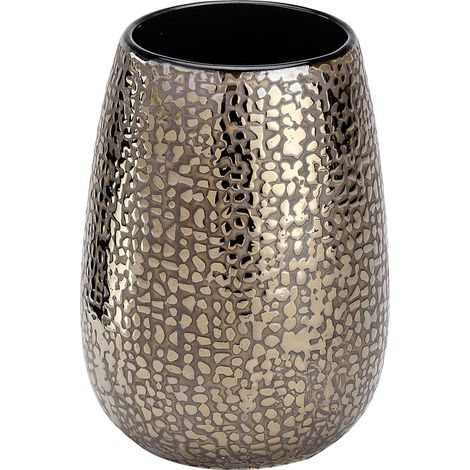 Wenko – Gobelet en céramique ethnique Marrakesh – Diamètre 8,3 cm – Hauteur 11,4 cm – Structure brillante pour salle de bain chic
