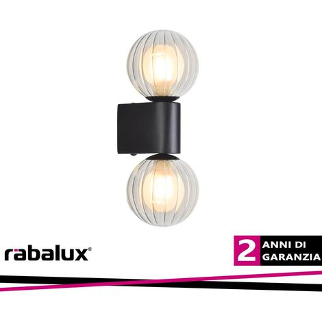 Applique bagno moderna nera opaca 2xG9 IP44 Colzar Rabalux (1/3)