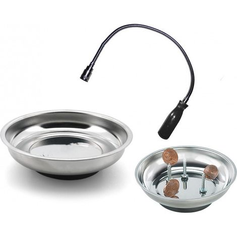 Plateau Bol Magnétique 6'' + Aimant Articulé Avec Lumière Led Magnetic Brico