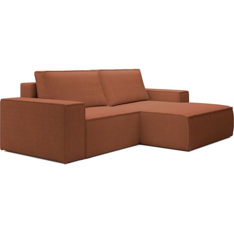 Selsey Farese Mini – Ecksofa mit Cordbezug, Schlaffunktion und Stauraum, Rostrot, rechts (1/5)