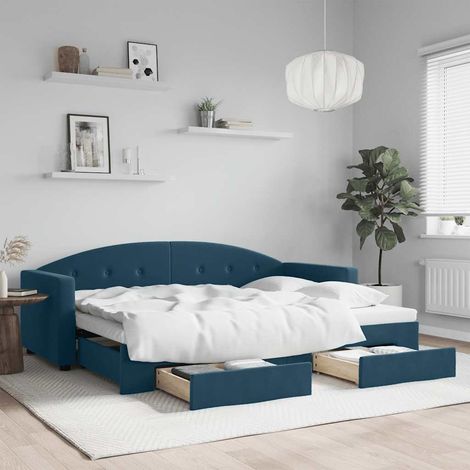vidaXL Sofá cama nido con cajones terciopelo azul 80x200 cm (1/5)