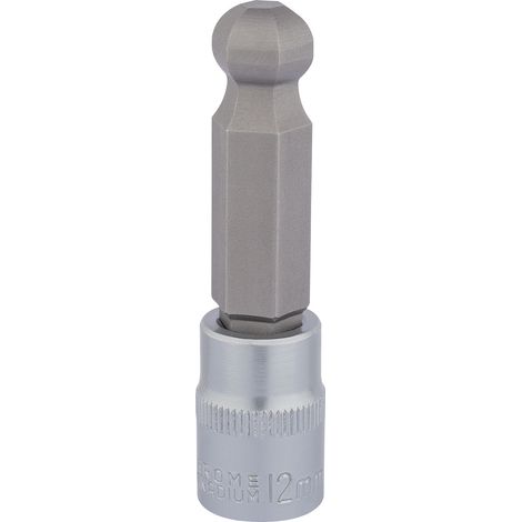 Draper 12mm Ball End Hex Socket for 3/8" Square Drive – Metric Hexagonal Socket Bits, Model 16295 (1/5)