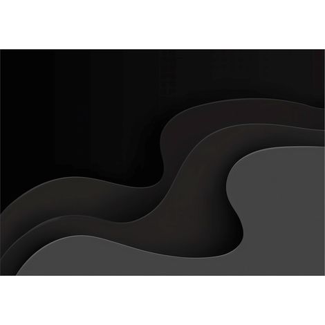 Papier peint mural abstraction noir vagues intissé grand format design intérieur salon chambre pas cher 150x105 cm (1/5)