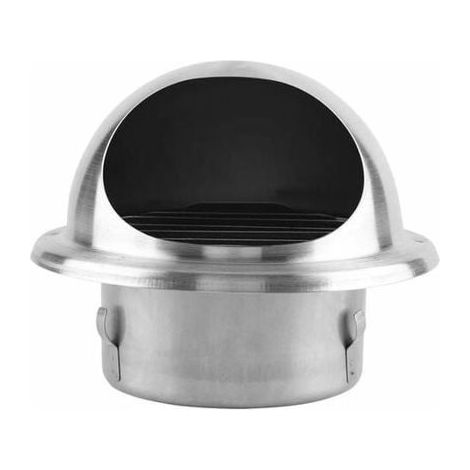 Sortie d'air murale ronde – 100 mm – Inox, grille anti-insectes (1/4)