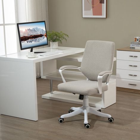 MODFU – Poltrona da ufficio ergonomica in poliestere beige con supporto lombare, altezza regolabile e funzione basculante – Beige (1/5)