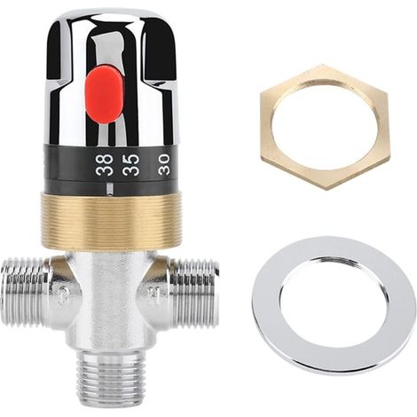 – Thermostat-Duscharmatur aus massivem Messing – Verchromt – G1/2 – Einstellgenauigkeit ± 2 °C – Einfache Montage (1/5)