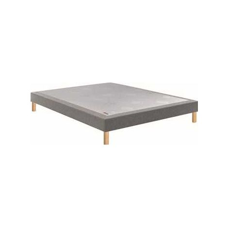 Sommier tapissier Epeda 70x190 cm gris clair confort ferme hauteur 15 cm