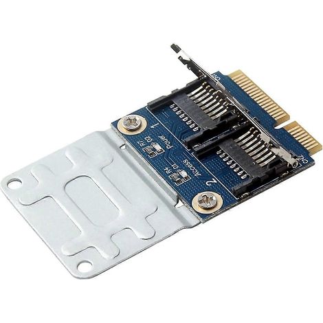 Adaptateur Mini PCI-E pour 2 disques SSD/HDD pour ordinateur portable, lecteur de cartes mémoire double Micro-SD, SDHC, SDXC et TF vers Mini PCIe (1/5)
