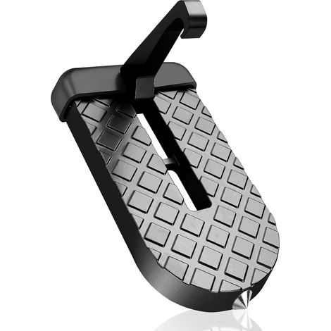 Operador de puerta plegable a juego con gancho en U y martillo de seguridad, fácil acceso al techo del coche y a la baca, apto para SUV, autocaravanas y sedanes (Negro)