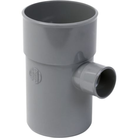 Tee ridotto in PVC, 100/50 mm, presa a 90°, scarico acque reflue NF