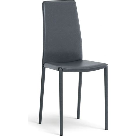 Luma, Set di 4 sedie in similcuoio Grigio (42cm X 41cm H. 95cm)  Duzzle (1/5)