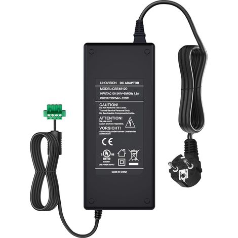 Adaptateur d'alimentation DC 48V 2,5A 120W, AC 100-240V, pour Switch PoE et NVR PoE (1/5)