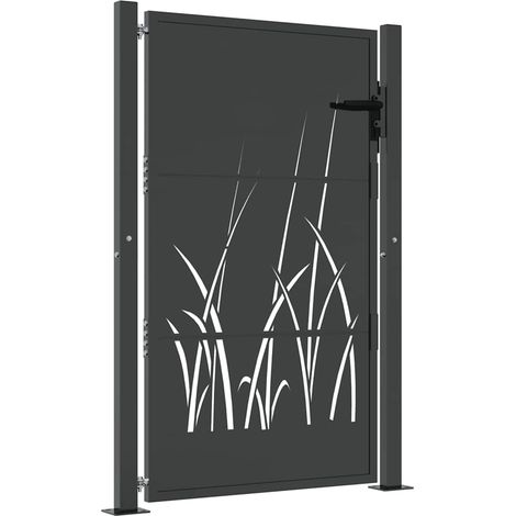 Maison Exclusive - Gartentor Anthrazit 100x125 cm Stahl Gras-Desi